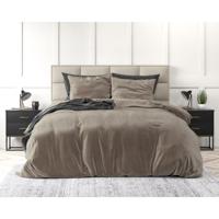 Sleeptime Velvet Uni Dekbedovertrek Taupe 240 x 220 cm - thumbnail