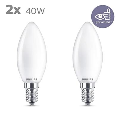 Philips Lichtbron kaars 4,3W - E14 - 2700K - 470 lumen set van 2 wit 929001345367