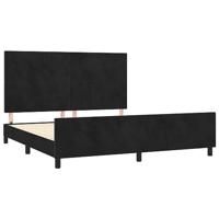 Bedframe zonder matras 160x200 cm fluweel zwart - thumbnail
