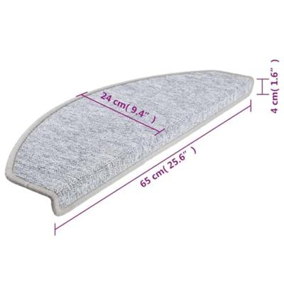 VidaXL 15 st trapmatten 65x24x4 cm lichtgrijs