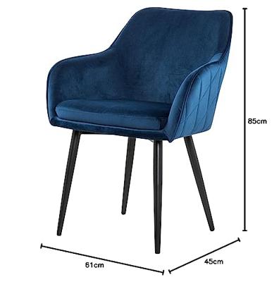 Artistiq Eetkamerstoel 'Juna' Velvet, kleur Blauw