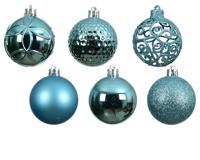 Kerstballen kunststof d6 cm blauw 37 st Decoris - Decoris - thumbnail