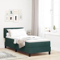 Boxspringbed met matras fluweel donkergroen 80x200 cm - thumbnail