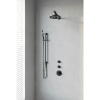 Black Edition thermostatische inbouw regendouche SET 13+ met 20cm douchekop en handdouche, mat zwart - thumbnail