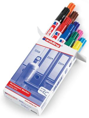 Edding 3000 4-3000-999 Permanent marker Zwart, Rood, Donkerblauw, Donkergroen, Geel, Lichtblauw, Roze, Bruin, Oranje, Violet Watervast: Ja Edding 3000 4-3000-999 Permanent marker Zwart, Rood, Donkerblauw, Donkergroen, Geel, Lichtblauw, Roze, Bruin, Oranje, Violet Watervast: Ja
