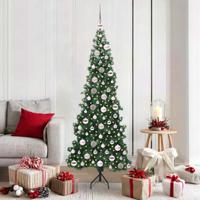 VidaXL Hoek kunstkerstboom met 300 led groen 180 cm pvc en metaal - thumbnail