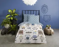 Good Morning Peuter dekbedovertrek "robots" - Multi - (120x150 cm) - Katoen - thumbnail