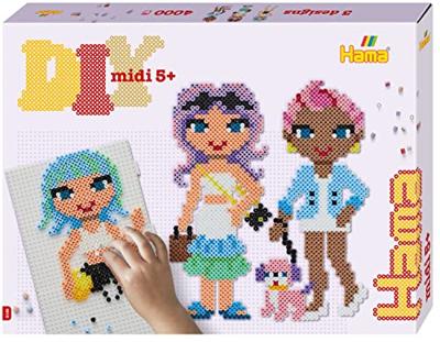 Hama midi strijkkralenset gift box - fashion girls, 4000st.