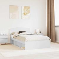 Bedframe met hoofdeinde Wit 120 x 190 cm Massief grenenhout - thumbnail