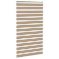 VidaXL Zebra blind 130x230 cm stofbreedte 125,9 cm polyester zandbruin - thumbnail