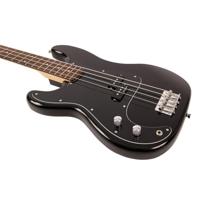 Vintage LH-V40BLK Coaster Series Gloss Black linkshandige elektrische basgitaar - thumbnail
