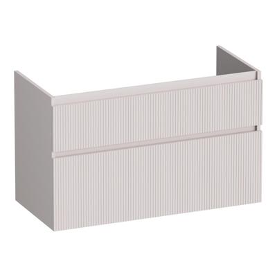 Brauer Delight Wavy - Onderkast - 100 cm - met 2 Softclose Lades Greeploos en 1 Sifon Uitsparing - Mat Zand