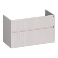 Brauer Delight Wavy - Onderkast - 100 cm - met 2 Softclose Lades Greeploos en 1 Sifon Uitsparing - Mat Zand - thumbnail