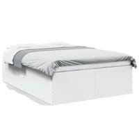 Bedframe bewerkt hout wit 140x200 cm - thumbnail