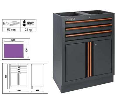 Beta C45Pro M3A-Vaste Module 3 Laden 2 Deuren - 045000231