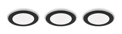 Trio Zwarte inbouwspotsArgus set van 3 - 653610332