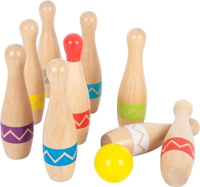Small Foot - houten kegelspel met zigzag patroon, 11dlg.