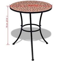 VidaXL Bistrotafel 60 cm mozaïek terracottakleurig - thumbnail