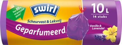 Swirl pedaalemmerzakken met trekband geparfumeerd vanille-lavendel 10l 14 stuks
