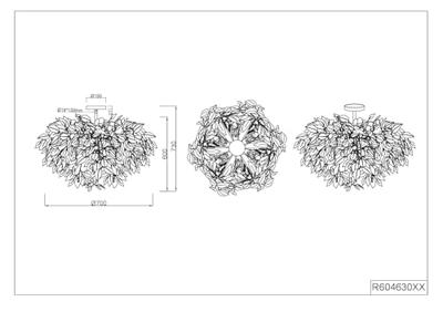 Trio Bladeren plafondlampLeavy Ø 70cm - R60463015