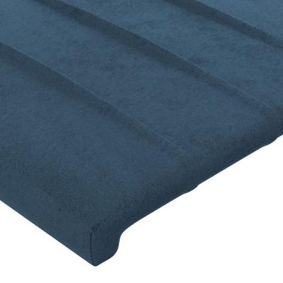 Hoofdbord met randen 147x16x118/128 cm fluweel donkerblauw - thumbnail