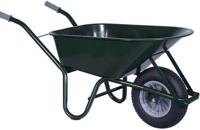 Metalen bouwkruiwagen 85 liter groen met binnen- en buitenband - thumbnail
