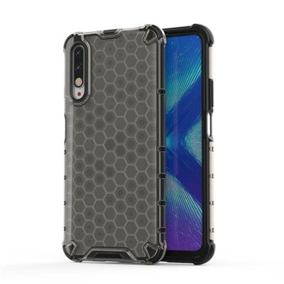 Voor Huawei Honor 9X honingraat schokbestendig PC + TPU beschermhoes (zwart)