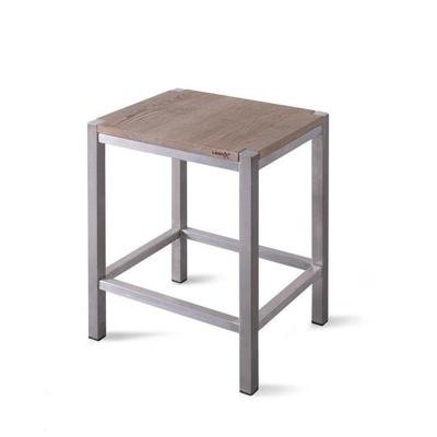 Looox Wood collection douche stool 35x30x45 met frame RVS geborsteld eiken RVS geborsteld wstoolrvs Looox Wood collection douche stool 35x30x45 met frame RVS geborsteld eiken RVS geborsteld wstoolrvs