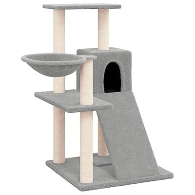 VidaXL Kattenmeubel met sisal krabpalen 82 cm lichtgrijs VidaXL Kattenmeubel met sisal krabpalen 82 cm lichtgrijs