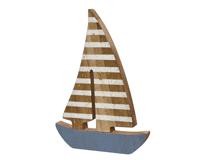 Decoris Decoratie boot hout 1,5x13x18cm - thumbnail