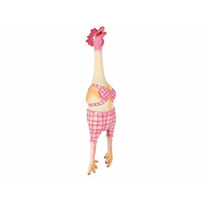 TRIXIE KIP IN BIKINI MET DIERENGELUID LATEX / POLYESTERVLIES