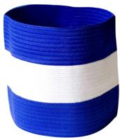 Aanvoerdersband blauw/wit | 24 stuks - thumbnail