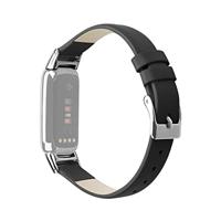 Fitbit Luxe - Leren bandje - Maat: Small - Zwart - thumbnail