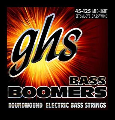 GHS 5ML-DYB Bass Boomers Medium Light snarenset 5-snarige bas GHS 5ML-DYB Bass Boomers Medium Light snarenset 5-snarige bas