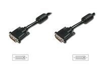 Digitus AK-320101-020-S DVI-kabel DVI Aansluitkabel DVI-D 24+1-polige stekker, DVI-D 24+1-polige stekker 2.00 m Zwart Schroefbaar, Met Ferrietkern - thumbnail