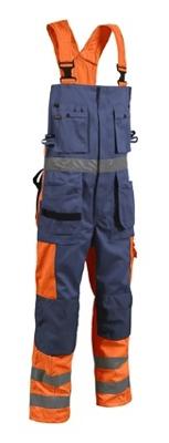 Blåkläder Bretelbroek High-Vis 26031860 | High-Vis Oranje/Marineblauw | Maat 64 - 7330509391822
