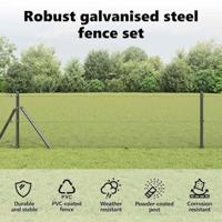 VidaXL Afrasteringspaal grijs 25 x 0,6 m (12 x 12 mm gaas) - thumbnail