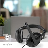 Nedis PC-Headset | Over-Ear | Stereo | USB Type-A / USB Type-C | Inklapbare Microfoon | Zwart - CHSTU210BK - thumbnail