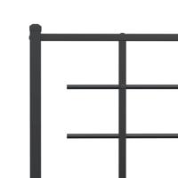 Bedframe met hoofdbord metaal zwart 193x203 cm - thumbnail
