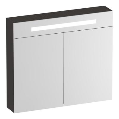Brauer Promise Deluxe Spiegelkast - 80 cm - met Verlichting - 2 Dubbelzijdige Spiegeldeuren - Timber Anthracite