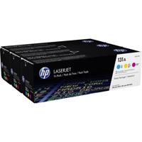 HP Toner 131A Origineel Combipack Cyaan, Magenta, Geel 1800 bladzijden U0SL1AM - thumbnail