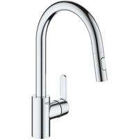 Grohe Get1-gats keukenkraan m. hoge draaibare uitloop m. handdouchevoorsprong 22.3cmchroom 31484001 - thumbnail