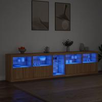 Dressoir met LED-verlichting 283x37x67 cm sonoma eikenkleurig - thumbnail