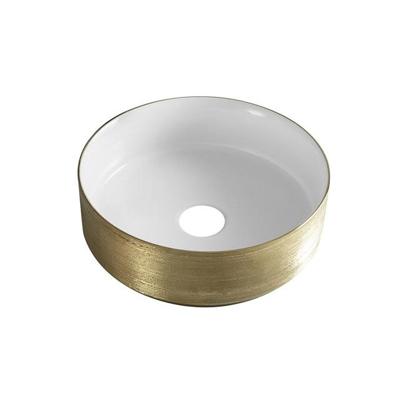Wiesbaden Waskom Mondri 36x36 cm Rond Geborsteld Goud / Glans Wit