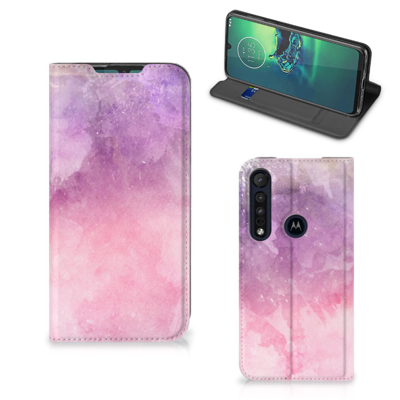 Bookcase Motorola G8 Plus Pink Purple Paint Bookcase Motorola G8 Plus Pink Purple Paint