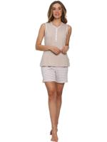 Katoenen shortama zandkleurig - thumbnail