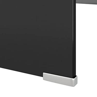 TV-meubel/monitorverhoger zwart 120x30x13 cm glas