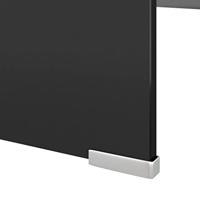 TV-meubel/monitorverhoger zwart 120x30x13 cm glas - thumbnail