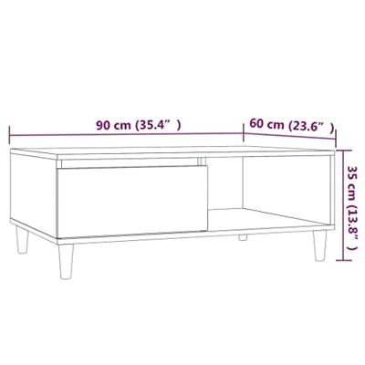 Salontafel 90x60x35 cm bewerkt hout bruin eikenkleur