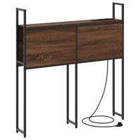 Opberghoofdbord bruin eikenkleur 80 cm Bewerkt hout - thumbnail